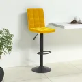 Tabouret de bar Jaune moutarde Velours