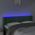 Tête de lit à LED Vert foncé 147x16x78/88 cm Velours