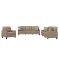 Ensemble de canapés 3 pcs avec coussins cappuccino similicuir