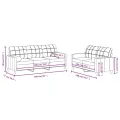 Ensemble de canapés 2 pcs avec coussins marron tissu