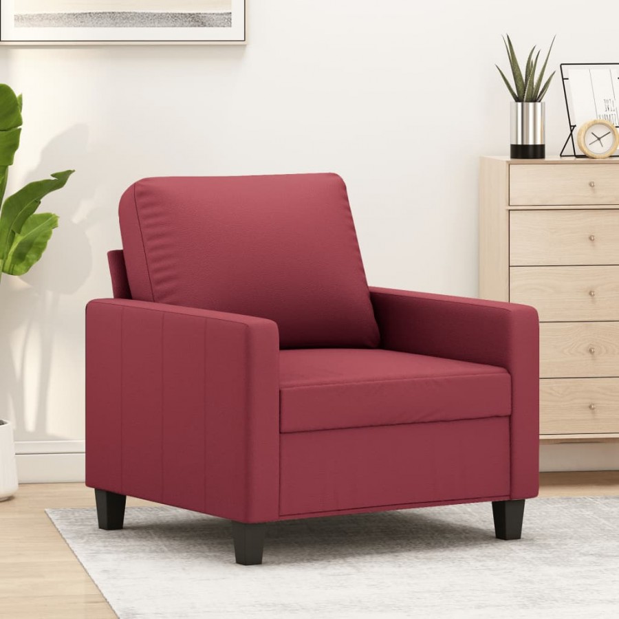 Fauteuil Rouge bordeaux 60 cm Similicuir