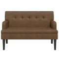 Banc avec dossier marron 112x65,5x75 cm similicuir daim
