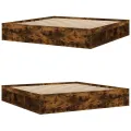 Cadre de lit sans matelas chêne fumé 200x200 cm