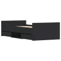 Cadre de lit sans matelas noir 100x200 cm