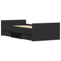 Cadre de lit sans matelas noir 100x200 cm