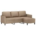 Canapé à 3 places avec repose-pieds Cappuccino 180cm Similicuir