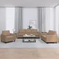 Ensemble de canapés 3 pcs avec coussins Cappuccino Similicuir
