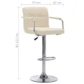 Chaises de bar lot de 2 crème tissu
