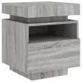 Armoire de chevet avec lumières LED sonoma gris 40x39x48,5 cm