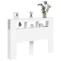 Tête de lit à LED blanc 140x18,5x103,5 cm bois d'ingénierie