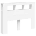 Tête de lit à LED blanc 140x18,5x103,5 cm bois d'ingénierie