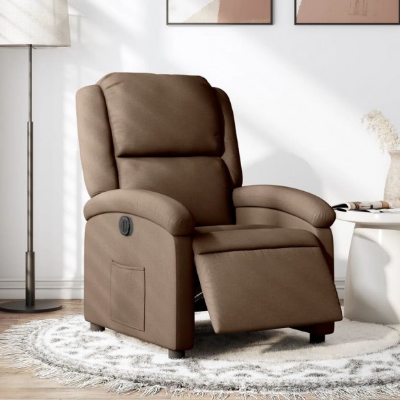 Fauteuil inclinable électrique Marron Tissu