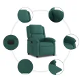 Fauteuil inclinable électrique Vert foncé Tissu