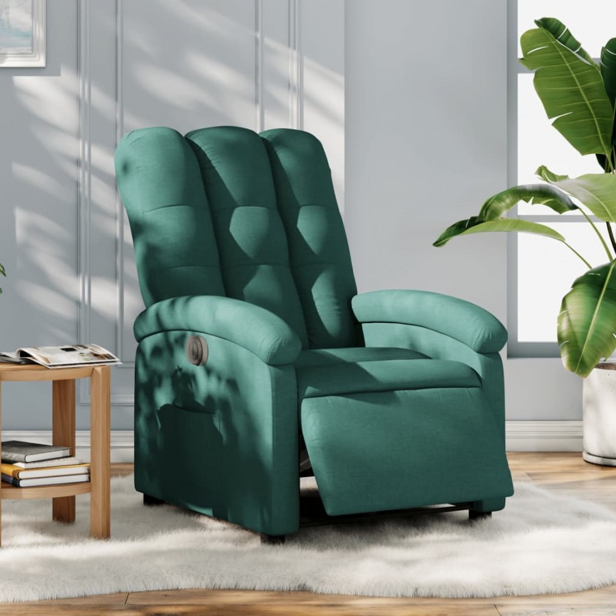 Fauteuil inclinable électrique Vert foncé Tissu