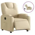 Fauteuil inclinable électrique Crème Tissu