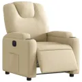 Fauteuil inclinable électrique Crème Tissu