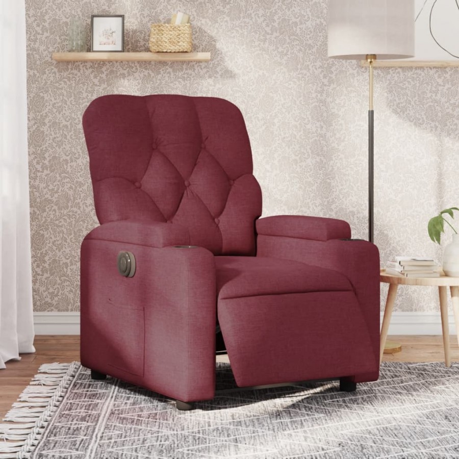 Fauteuil inclinable électrique Rouge bordeaux Tissu