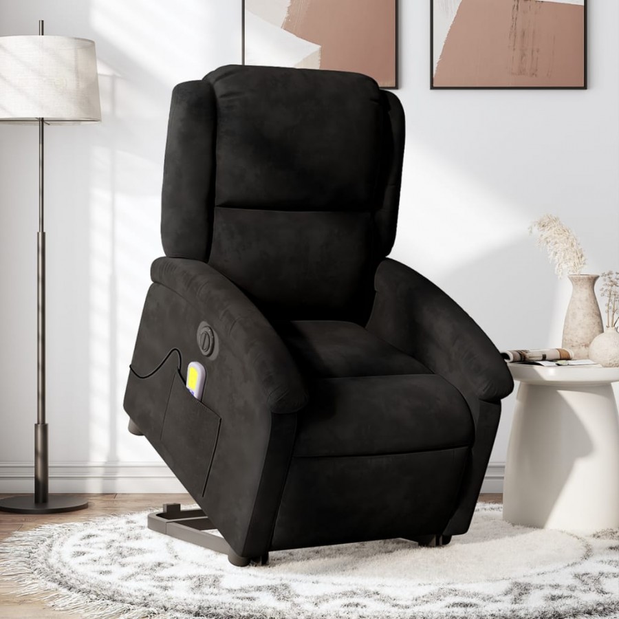 Fauteuil inclinable de massage électrique noir velours