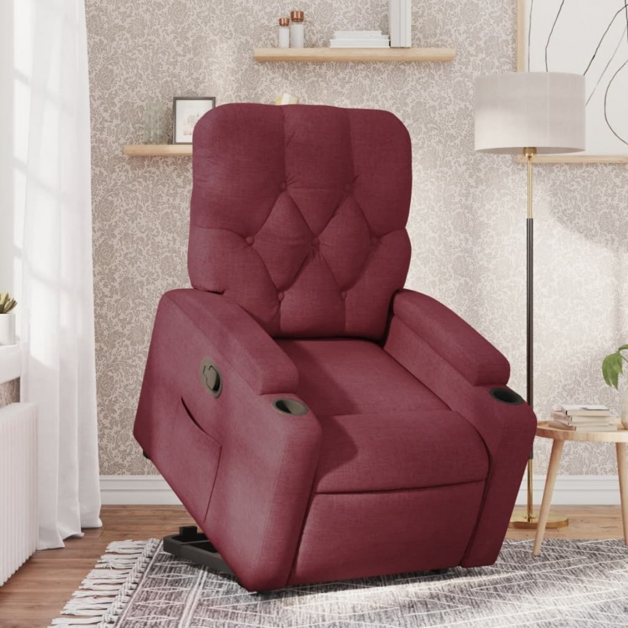 Fauteuil inclinable rouge bordeaux tissu