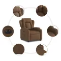 Fauteuil inclinable électrique marron tissu