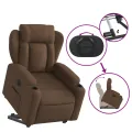 Fauteuil inclinable électrique marron tissu