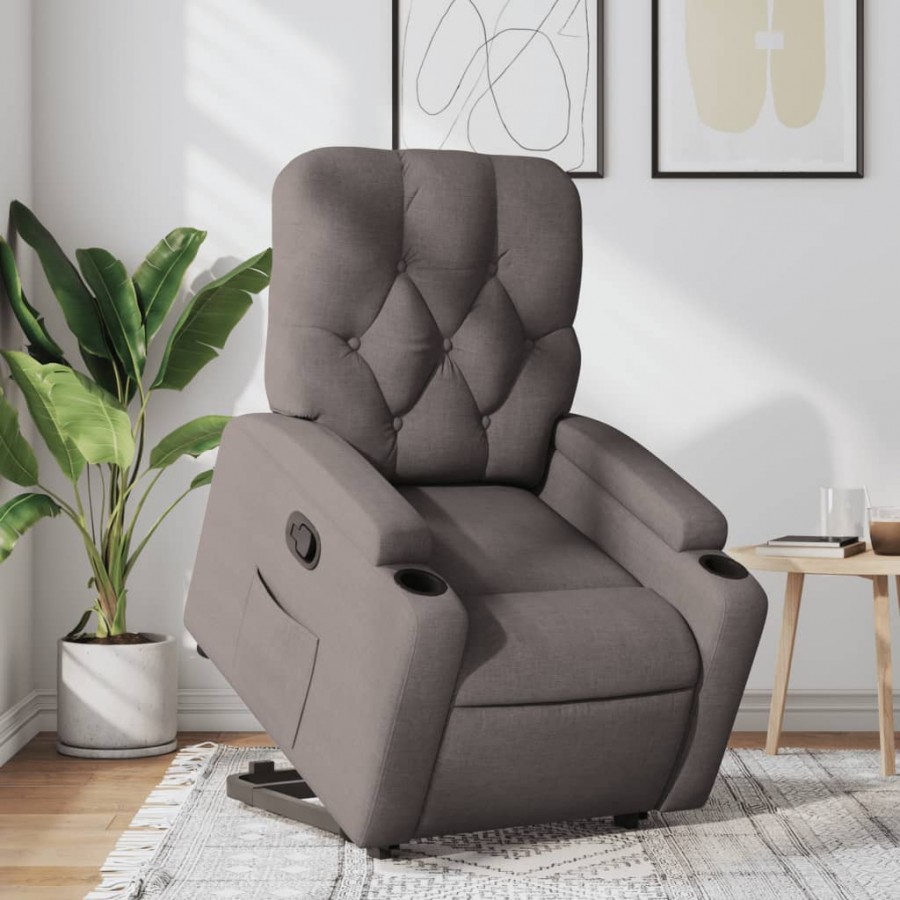 Fauteuil inclinable taupe tissu