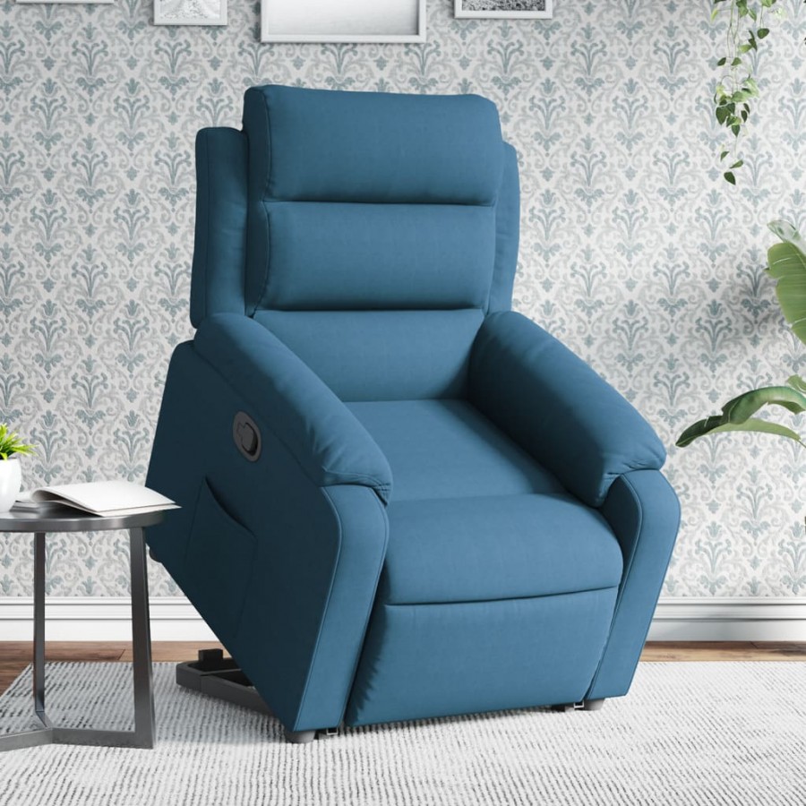 Fauteuil inclinable bleu velours