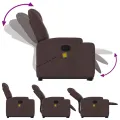 Fauteuil inclinable de massage Marron foncé Tissu