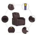 Fauteuil inclinable de massage Marron foncé Tissu
