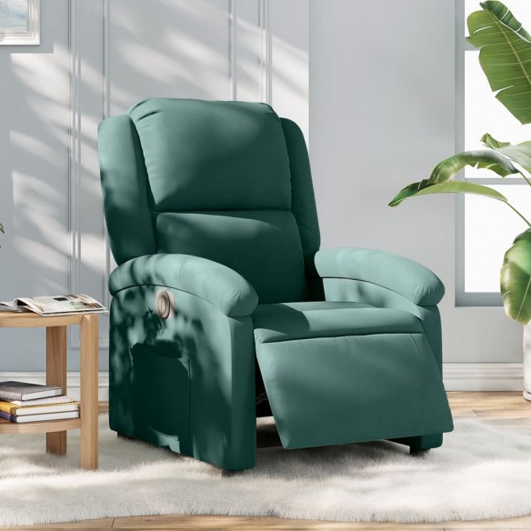 Fauteuil inclinable électrique vert foncé velours