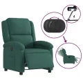 Fauteuil inclinable électrique vert foncé velours