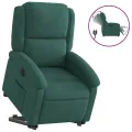 Fauteuil inclinable électrique vert foncé velours