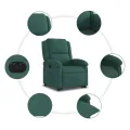 Fauteuil inclinable électrique vert foncé velours