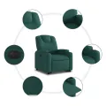 Fauteuil inclinable électrique vert foncé tissu