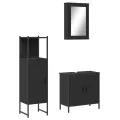 Ensemble de meubles salle de bain 3 pcs noir bois d'ingénierie
