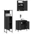 Ensemble de meubles salle de bain 3 pcs noir bois d'ingénierie