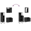 Ensemble de meubles salle de bain 3 pcs noir bois d'ingénierie