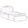 Lit avec matelas noir 90x190 cm similicuir
