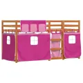 Lit superposé sans matelas rose 75x190 cm bois de pin massif