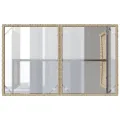 Table de jardin avec dessus en verre beige 110x68x70 cm rotin