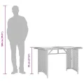 Table de jardin avec dessus en verre beige 110x68x70 cm rotin