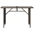 Table de jardin avec dessus en verre marron 110x68x70 cm rotin