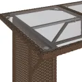 Table de jardin avec dessus en verre marron 110x68x70 cm rotin