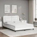 Lit avec matelas blanc 140x190 cm similicuir