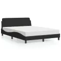 Lit avec matelas noir 140x190 cm velours
