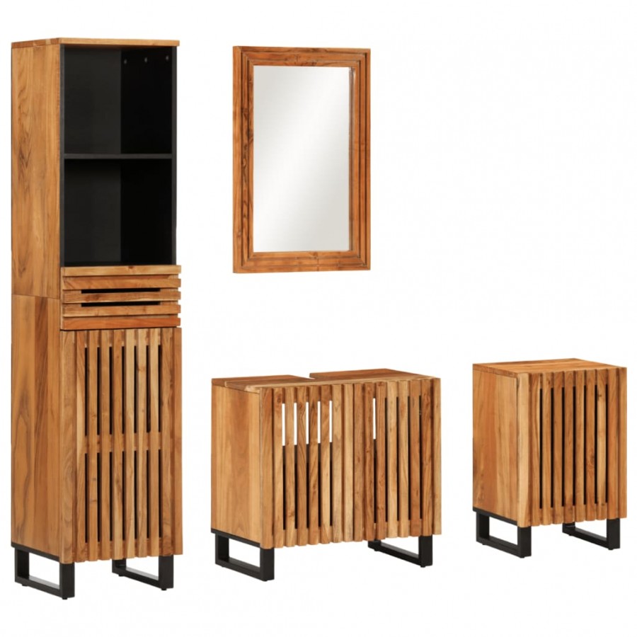 Ensemble de meubles de salle de bain 4 pcs bois massif d'acacia