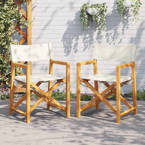 Chaises de jardin pliables lot de 2 blanc crème tissu