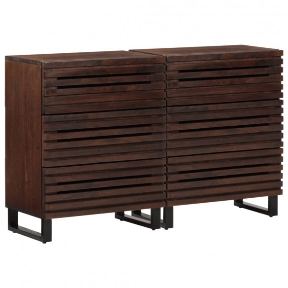 Buffets 2 pcs 60x34x75 cm bois massif de manguier