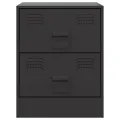 Tables de chevet 2 pcs noir 34,5x39x44 cm acier