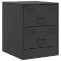 Tables de chevet 2 pcs noir 34,5x39x44 cm acier